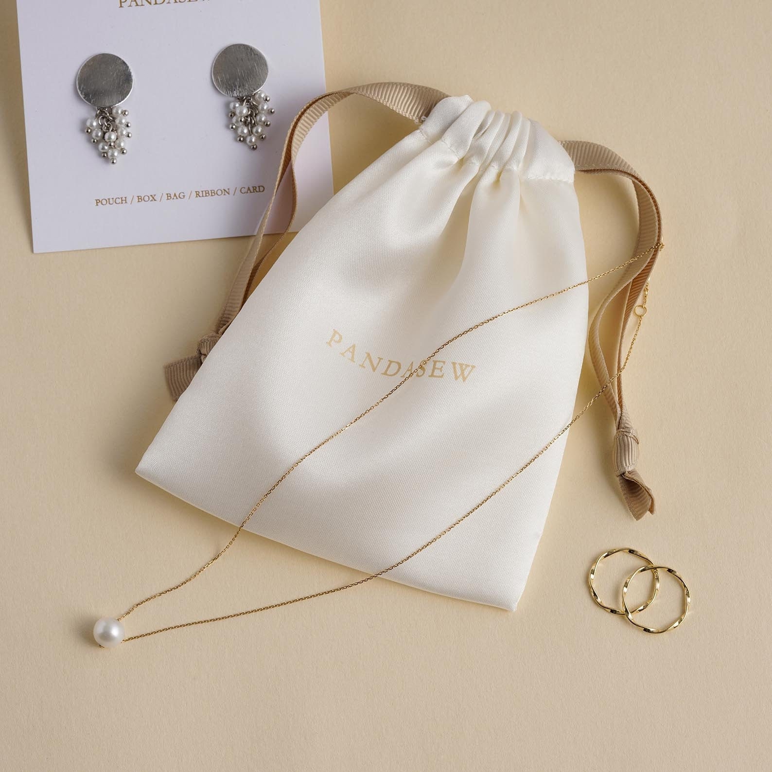 satin drawstring bags custom dust bags Jewelry package pouch personalized your logo printed  product package gift wrap DR-ST 00001