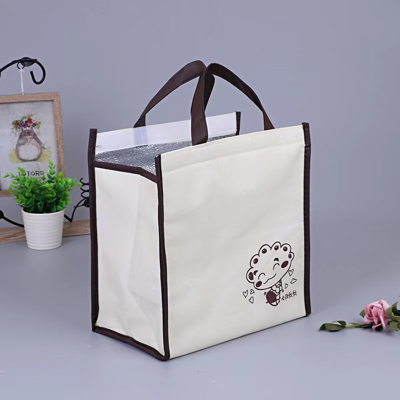 Custom Logo Cooler Bag Food Delivery Non -Woven Cooler Insulated Thermal Non Woven Lunch Bags CL-NW00001