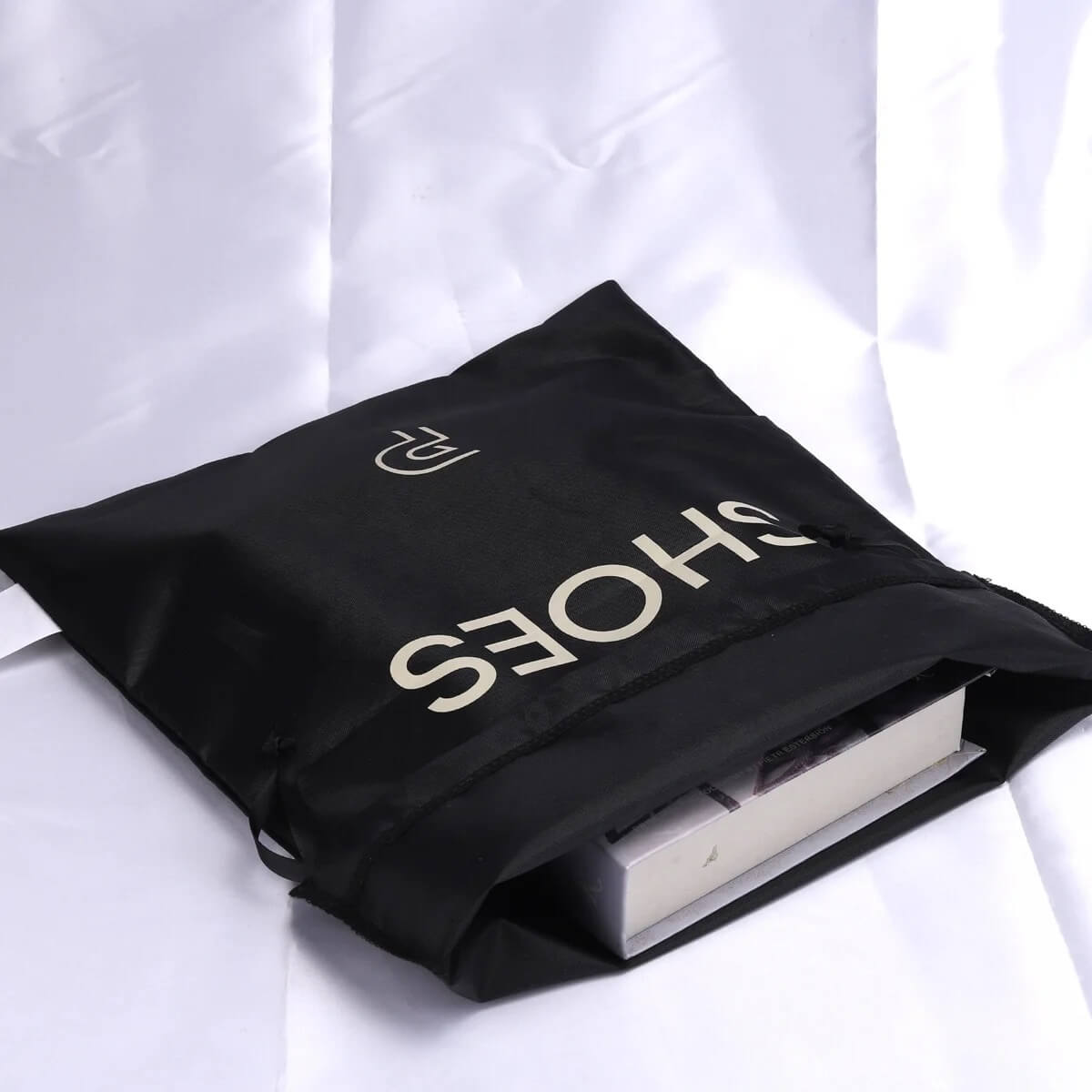 Cute design polyester cloth shoe traveling drawstring bag