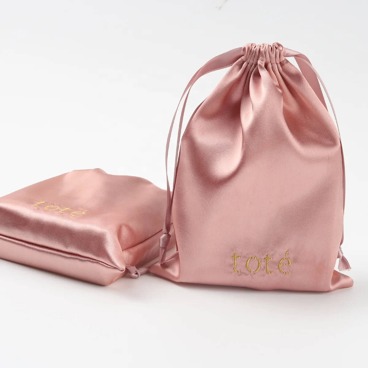 High End Silk Drawstring Jewelry Pouch Small Satin Silk Gift Perfume Bag For Cosmetic