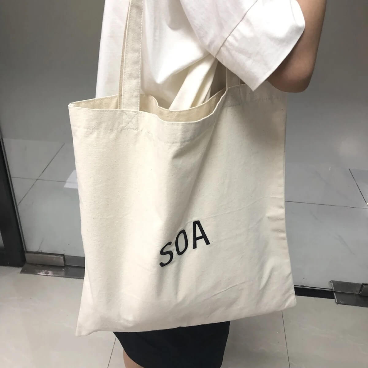 Eco Friendly Reusable Durable Custom Logo Tote Shopping Bags Cotton Canvas Bag