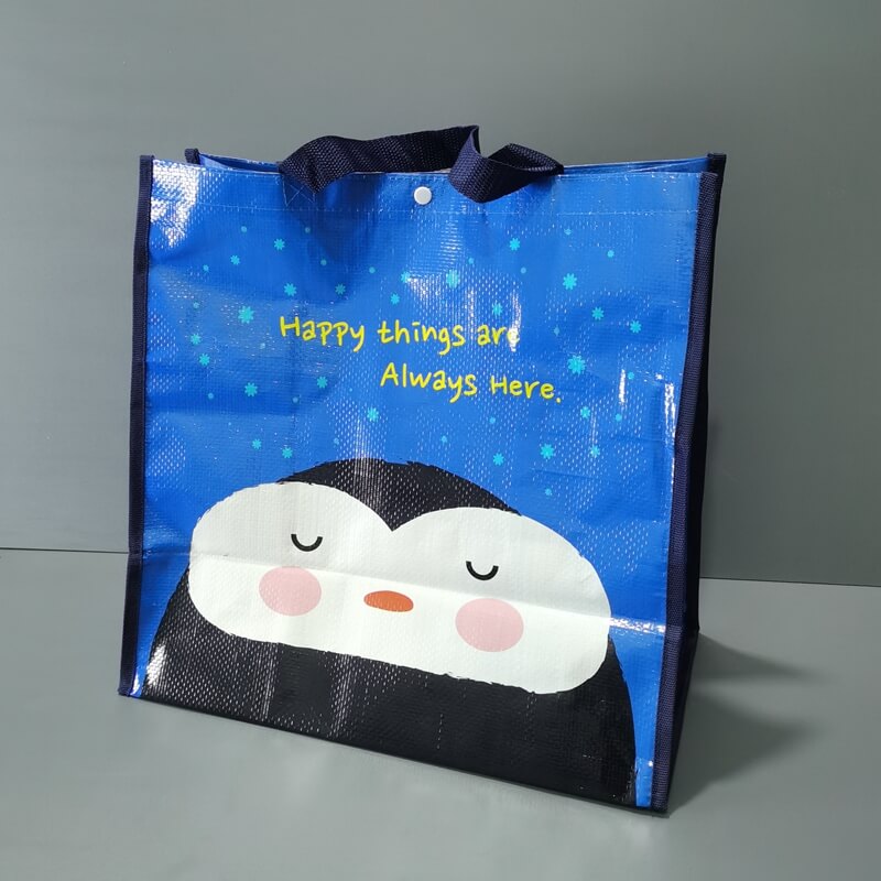 Promotional Custom Printing Logo Extra Large Reusable Recycle Supermarket Grocery Laminated Shopping PP Woven Tote Bag