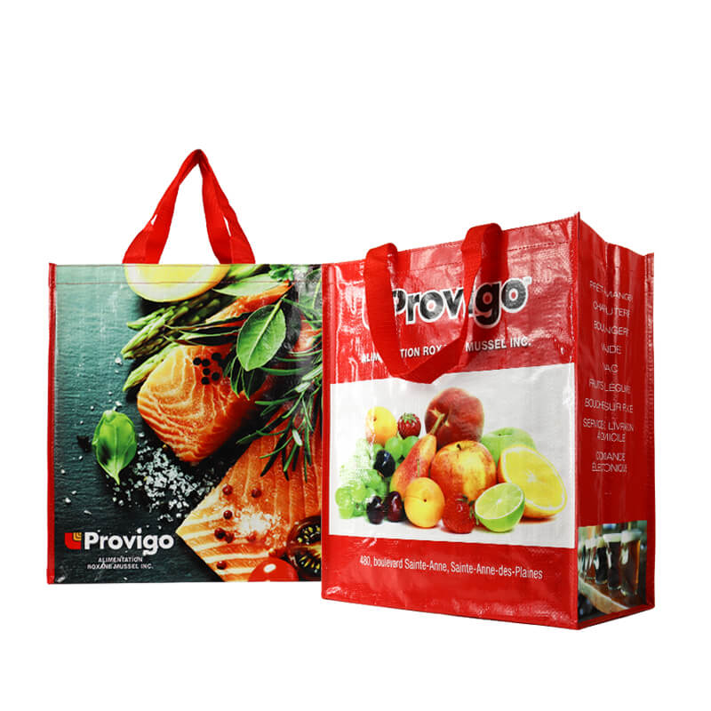 Custom Printing Extra Large Reusable Shopping Tote Bag Recyclable Laminated PP Woven Grocery Bag