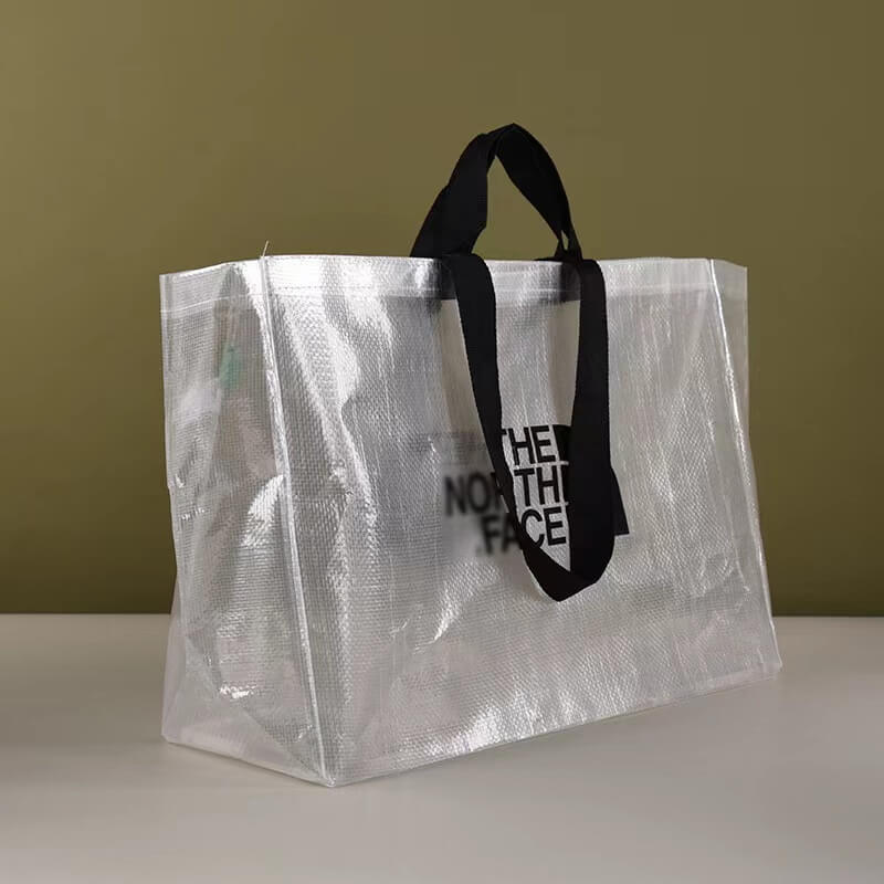 Customized Eco Friendly Recycle Packaging Laminated Glossy Reusable Eco Friendly Transparent Pouch Pp Woven Shopping Bag