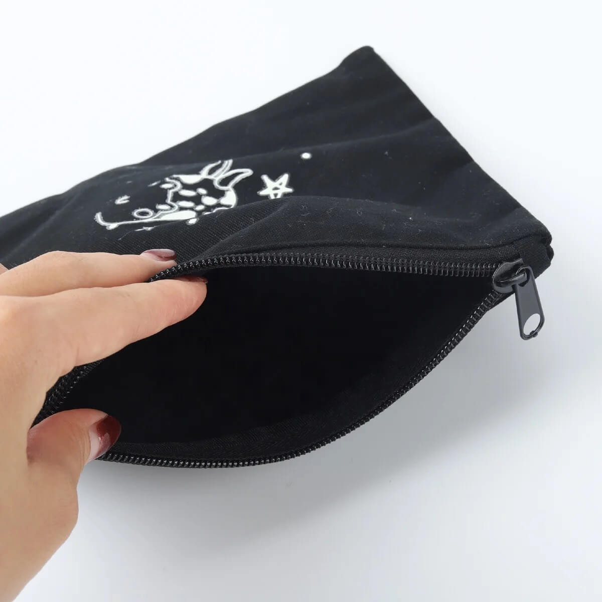 Custom Eco Friendly Women 10oz Cosmetic Pouches Zip Lock Bag Natural 100% Cotton Canvas Zipper Pouch