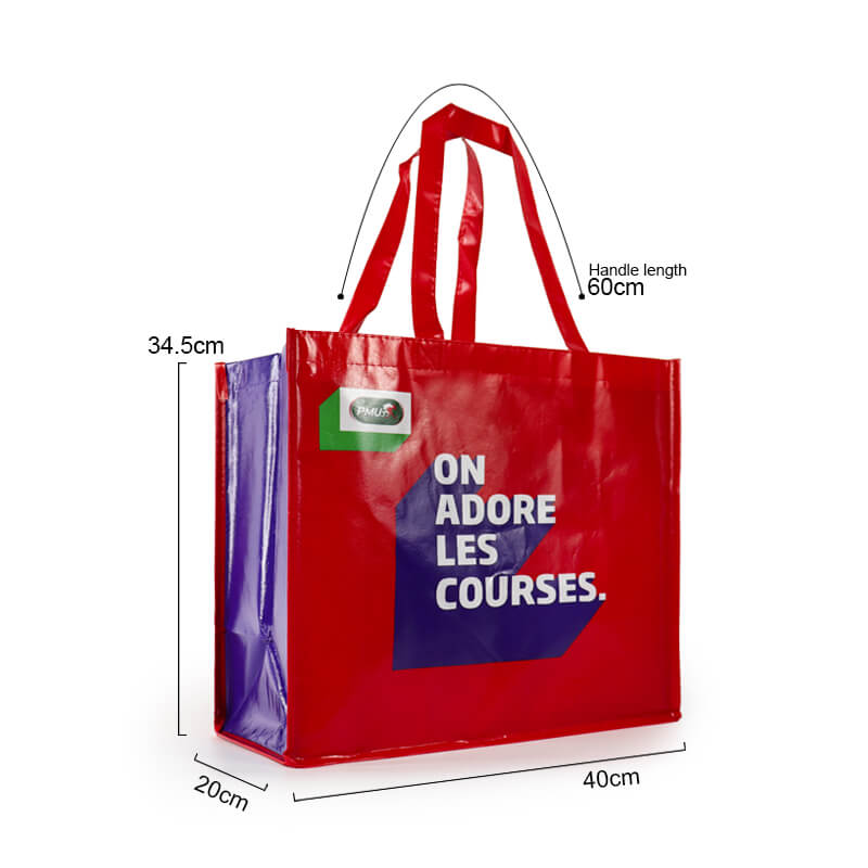 Promotional supermarket shopping reusable pp laminated non woven fabric shopping tote bags