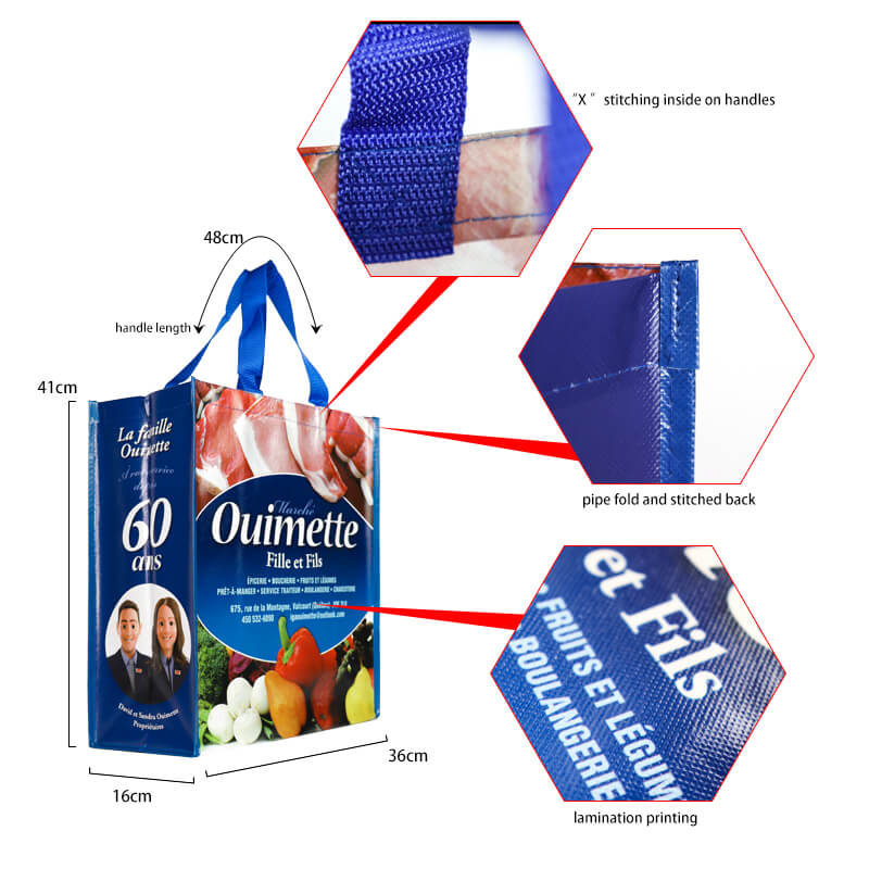 Customised Promotional Recyclable Polypropylene PP Laminated Tote Shopping Carry Non Woven Fabric Bag