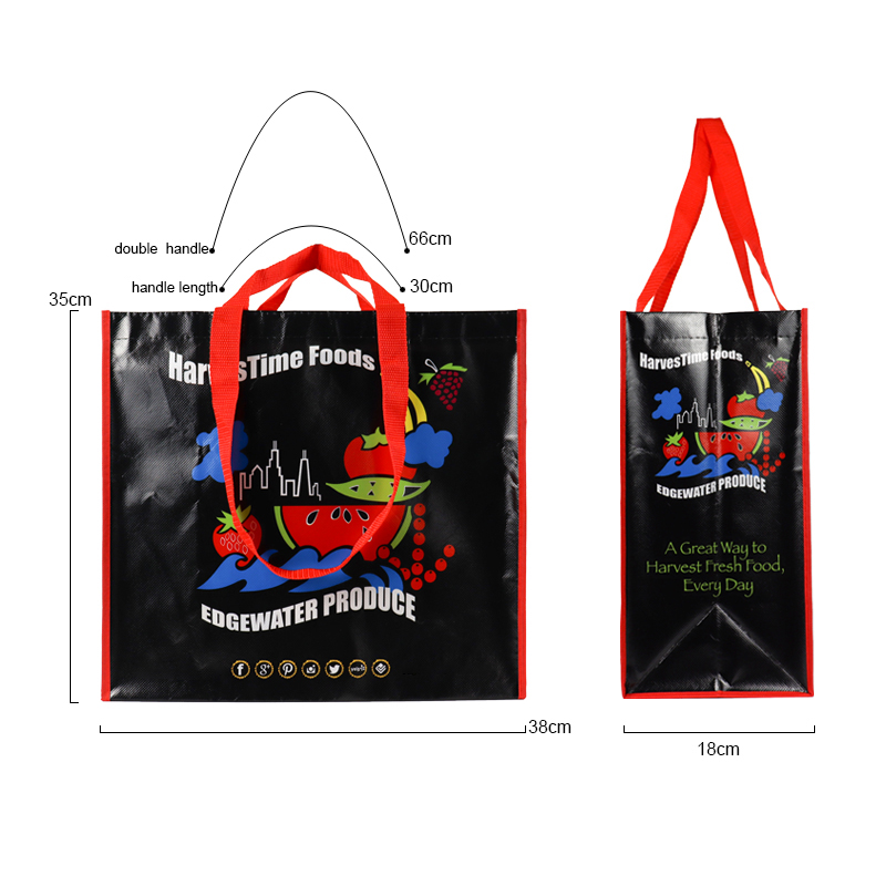 Wholesale Custom Printed Eco Friendly Recycle Reusable Grocery PP Laminated Non Woven Fabric Tote Shopping Bags