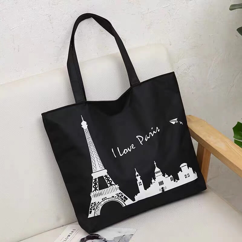 Custom logo print wholesale zipper 600D Oxford cloth high quality shopping tote bag