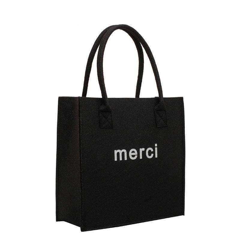 Reusable Custom Logo Eco-friendly Casual Large Capacity felt bag women felt tote bag handbags wool felt shopping bag