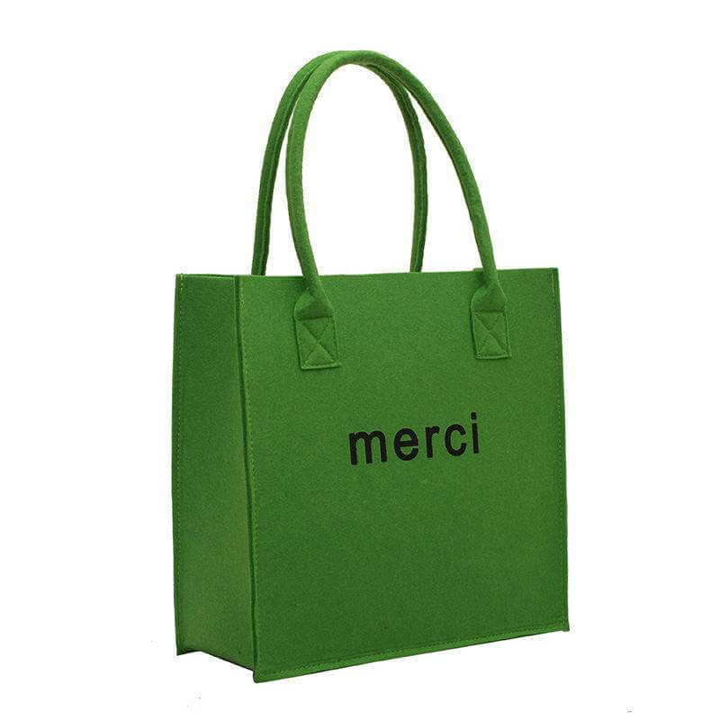 Reusable Custom Logo Eco-friendly Casual Large Capacity felt bag women felt tote bag handbags wool felt shopping bag