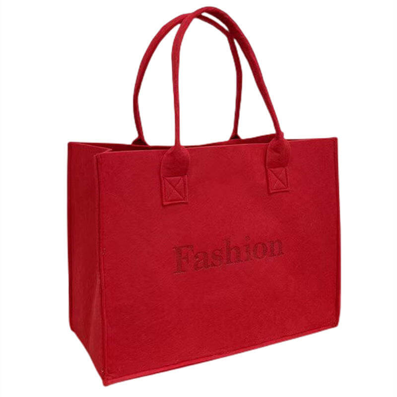 New Fashion Wholesale Eco Friendly Custom Logo Large Capacity Colorful Felt Shopping Tote Bags