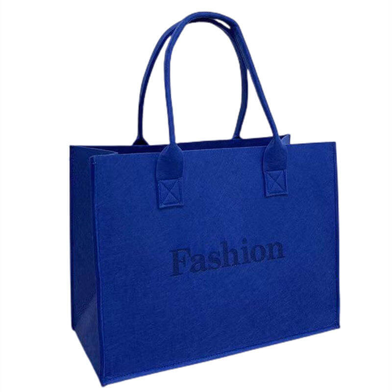 New Fashion Wholesale Eco Friendly Custom Logo Large Capacity Colorful Felt Shopping Tote Bags