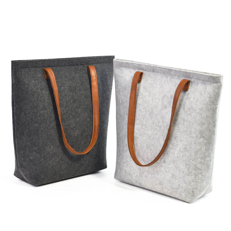 High Quality Foldable Women Shopping Basket Bag Reusable Felt Shopping Bags With Tote Handle