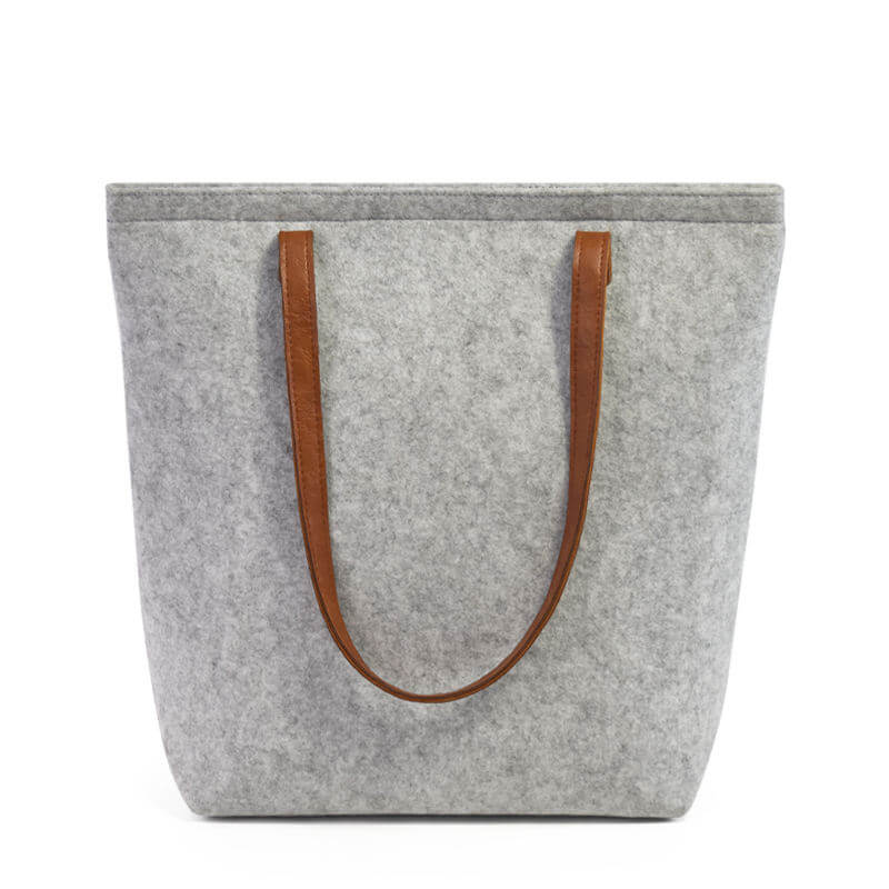 High Quality Foldable Women Shopping Basket Bag Reusable Felt Shopping Bags With Tote Handle