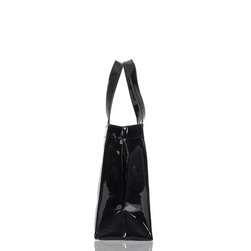 plastic shopping bags wholesale shiny black bag customize pvc zipper bag with handle