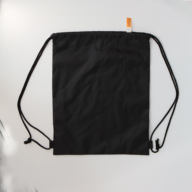 Personalized Black color 210D Rpet drawstring polyester sports bag as gift