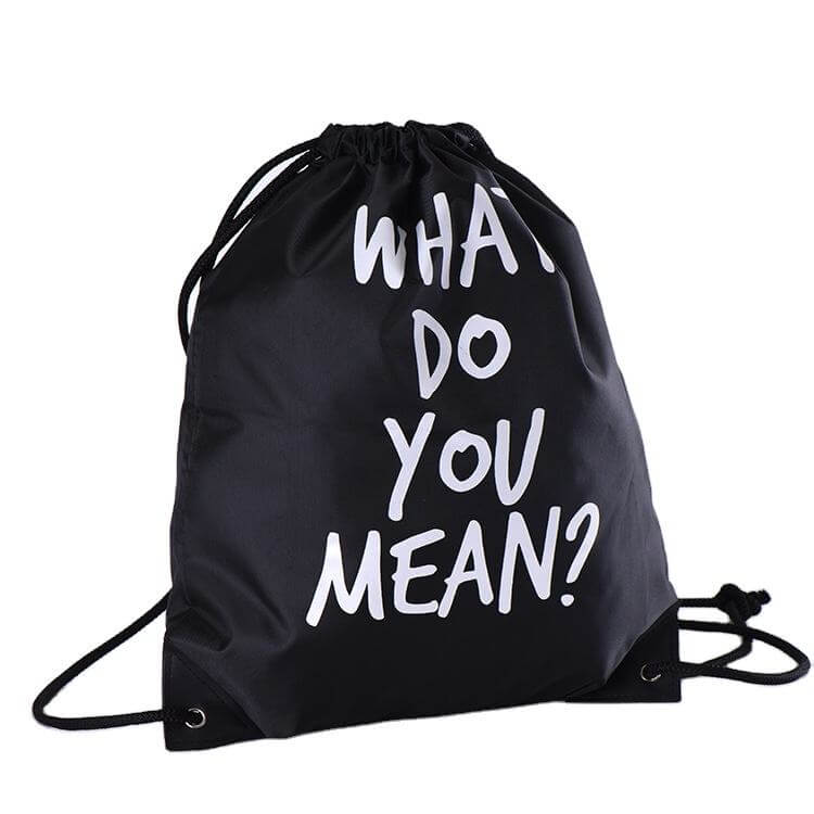 Events Promotion Luminous Custom Logo Drawstring Backpack RPET Recycle Polyester Gym Shopping Bag