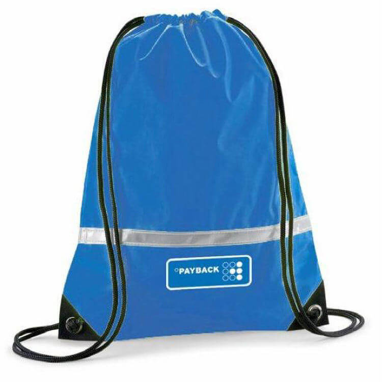 Promotional Custom Logo rPET Drawstring Backpack Bag Polyester Sports Gym String Bag