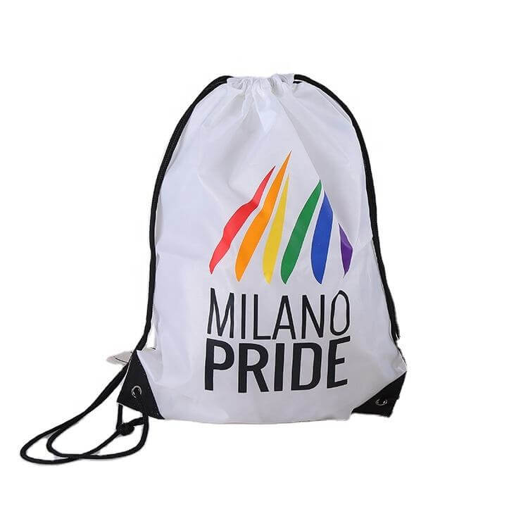 Wholesale Advertising Promotion Customized Printed Logo Eco-friendly Recycled Materials RPET Drawstring Backpack String Bag