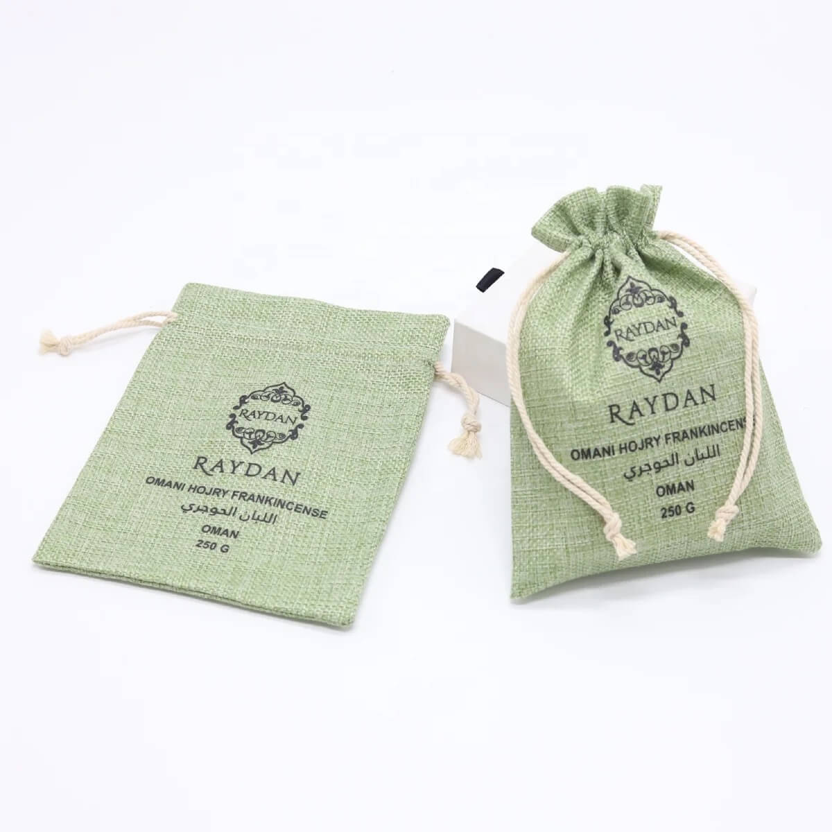 Custom High Quality Jute Drawstring Gift Dust Bag Gold Printing Jute Packaging Bag