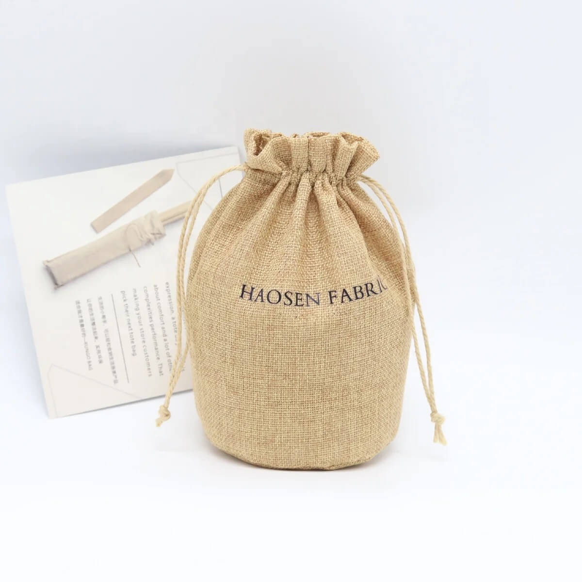 Custom Sized Gift Pouch Bags Packaging Jute Burlap Storage Bags Cotton Linen Drawstring Bags