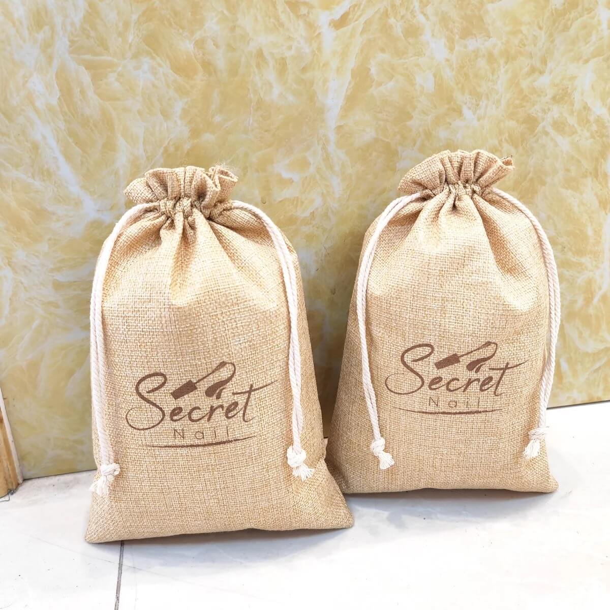 Eco Friendly Natural Burlap Bags Small Gift Linen Pouches Jewelry Sack Drawstring Jute Bag