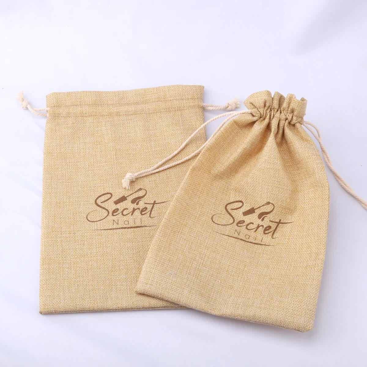 Eco Friendly Natural Burlap Bags Small Gift Linen Pouches Jewelry Sack Drawstring Jute Bag