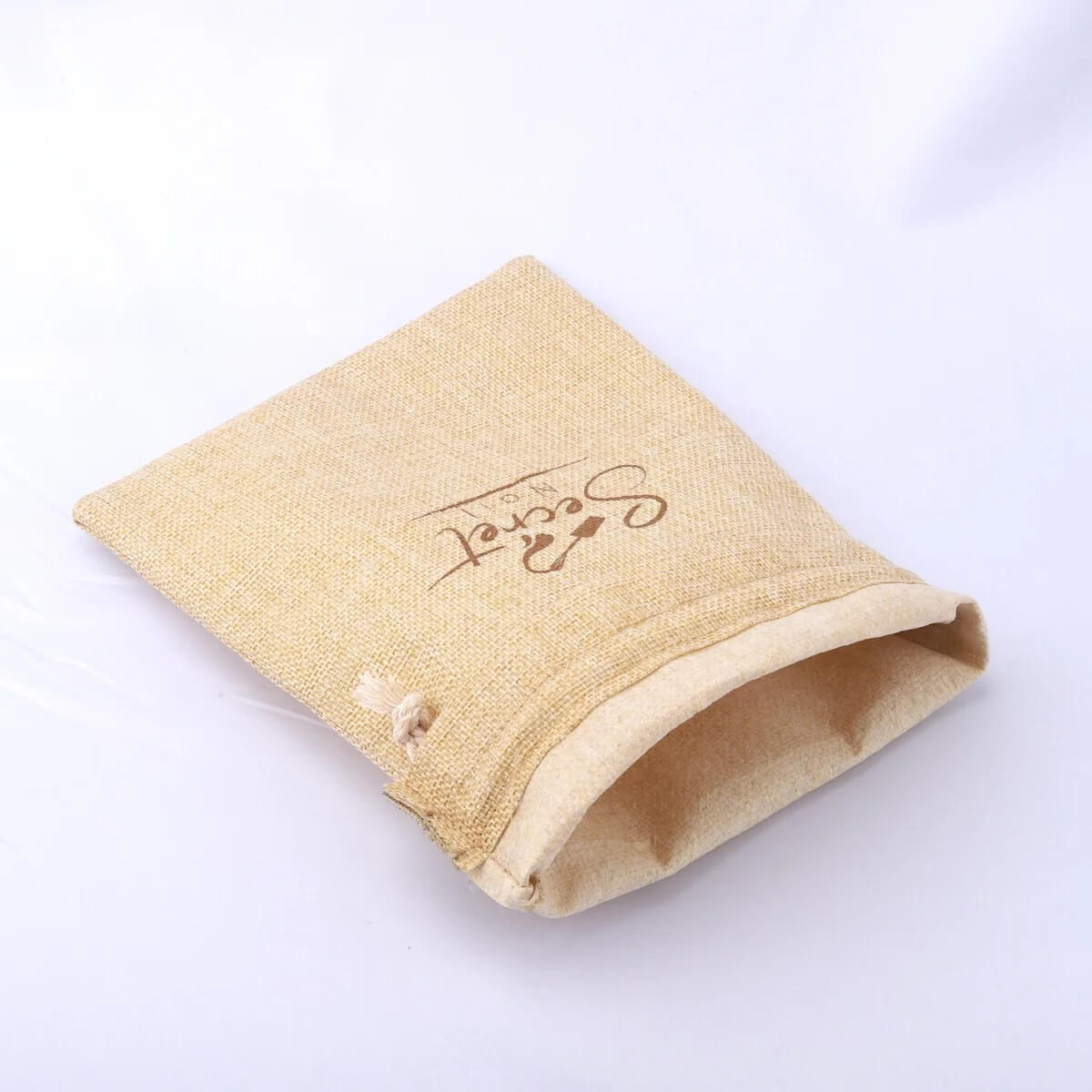 Eco Friendly Natural Burlap Bags Small Gift Linen Pouches Jewelry Sack Drawstring Jute Bag