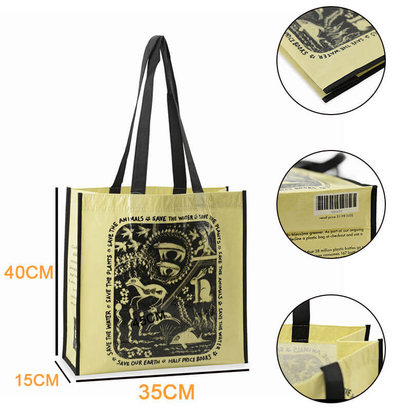 Environmentally Friendly and Recyclable RPET Non-Woven Grocery Tote Bags with Flexo Printing and Body Material Handles