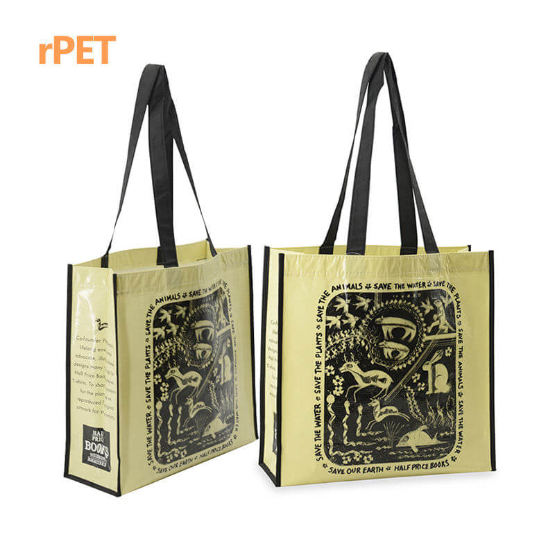 Environmentally Friendly and Recyclable RPET Non-Woven Grocery Tote Bags with Flexo Printing and Body Material Handles