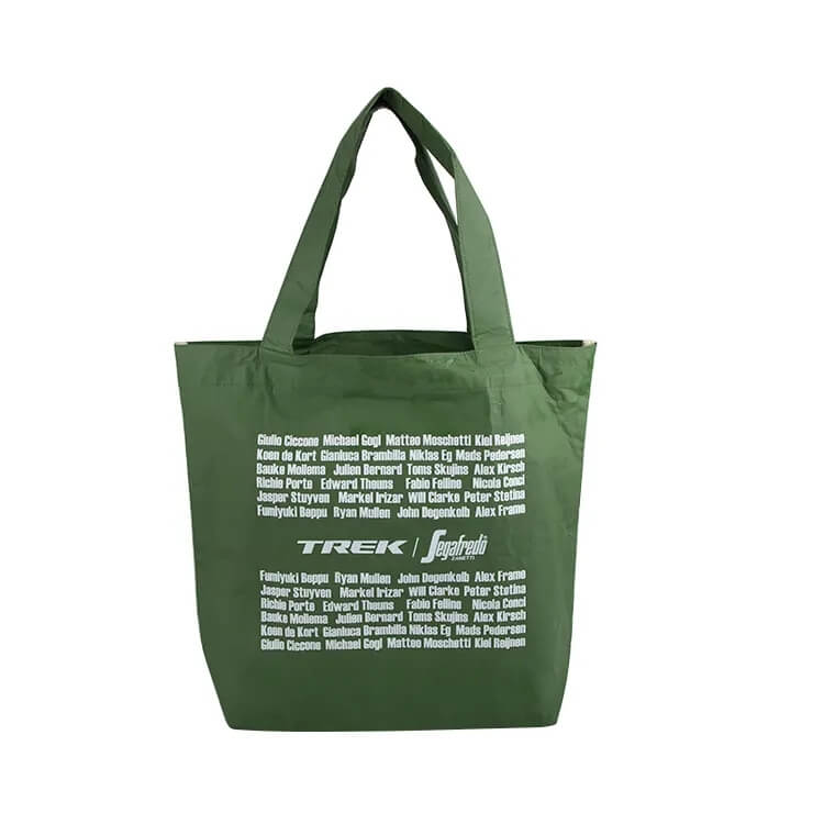 New Fashion Custom Logo Wear Resistant Vintage Double Sided Washable Kraft Dupont Paper Tyvek Tote Bag Waterproof