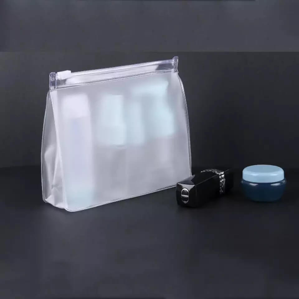 PVC cosmetic packaging bag zipper bag three-dimensional storage bag for make up Laser waterproof packaging