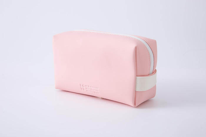 Travel Toiletry Pvc Pu Leather Would Handles Waterproof Large-Capacity Transparent pink Cosmetic Bag For Makeup Artist