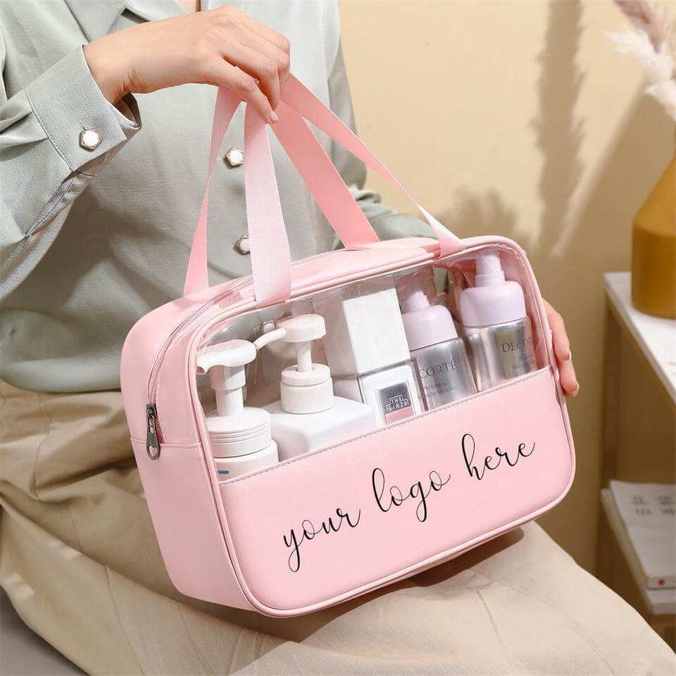 Large Capacity Travel Cosmetic Bag Multifunctional Storage Makeup Bag PU Leather Makeup Bag