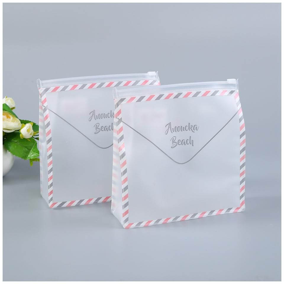 Transparent PVC plastic solid zip lock vanity bags frosted clear zipper TPU EVA makeup pouch
