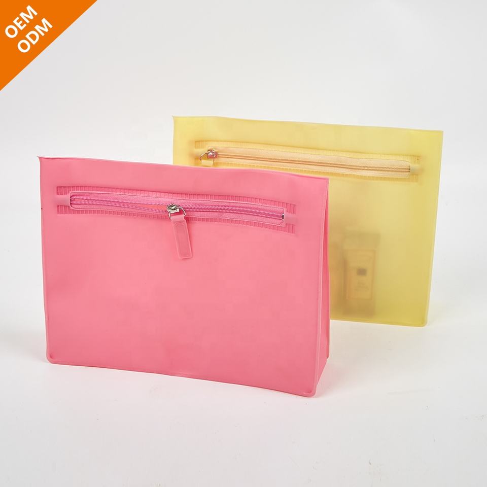 Custom Logo EVA Packaging Frosted plastic zipper bag water Proof Cosmetic Toiletry Makeup pouches