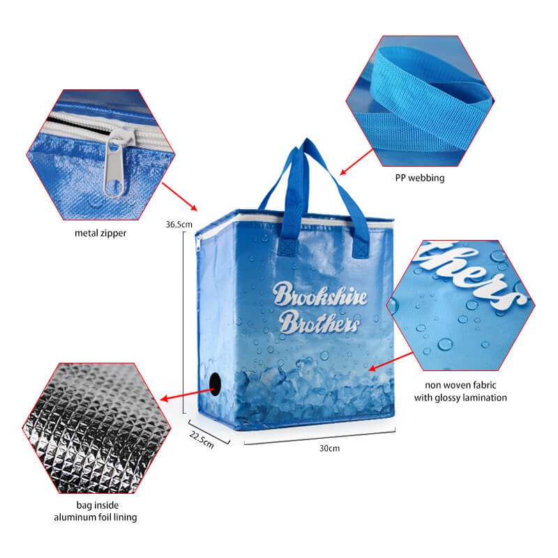 Custom logo Cooler Picnic Portable Ice Thermal Bag Food Bag Drink Carrier Insulated Bag