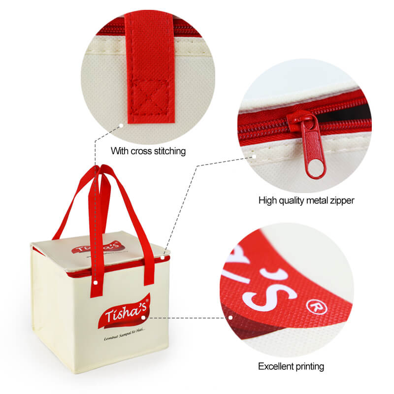 Food delivery bag for bike motorcycle bicycle insulated custom cooler shoulder box logo reusable non woven grocery lunch bag