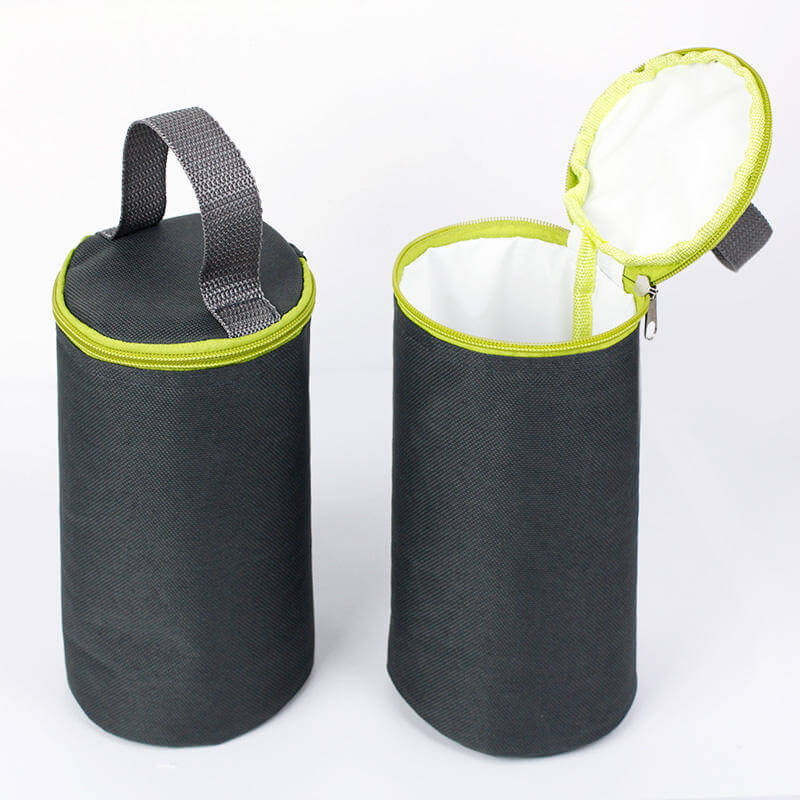 OEM Round Bottles Thermal Sleeve Baby Bottle Cooler Tote Bag Collapsible Round Cooler Bag