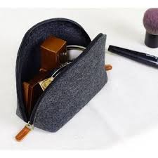 Multi-Purpose Unisex Purse Makeup Organizer Insert Cosmetics Kit Travel Cosmetic Case Felt Cosmetic Bag