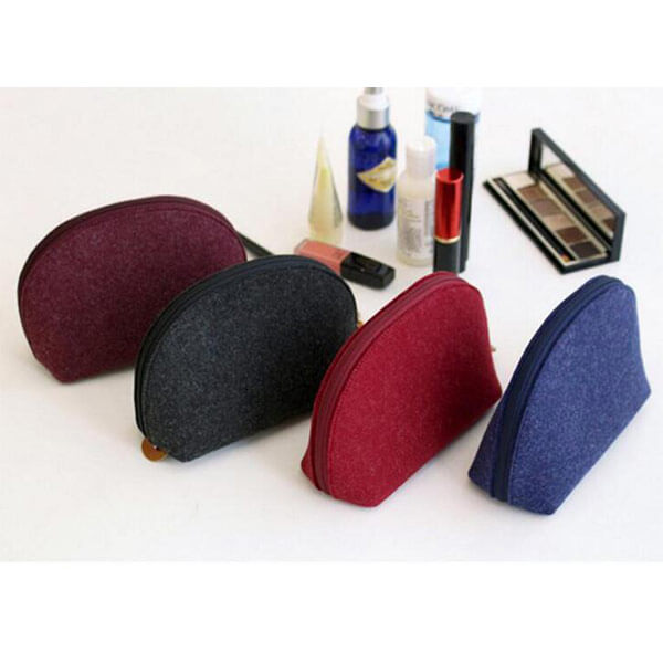 Multi-Purpose Unisex Purse Makeup Organizer Insert Cosmetics Kit Travel Cosmetic Case Felt Cosmetic Bag