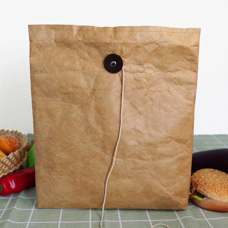 Eco brown tyvek paper cooler insulated waterproof kraft dupont paper thermal cooler bag with zipper