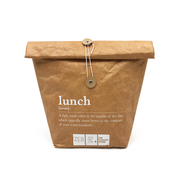 Brown tyvek kraft paper insulated aluminum foil lunch box bag with custom logo