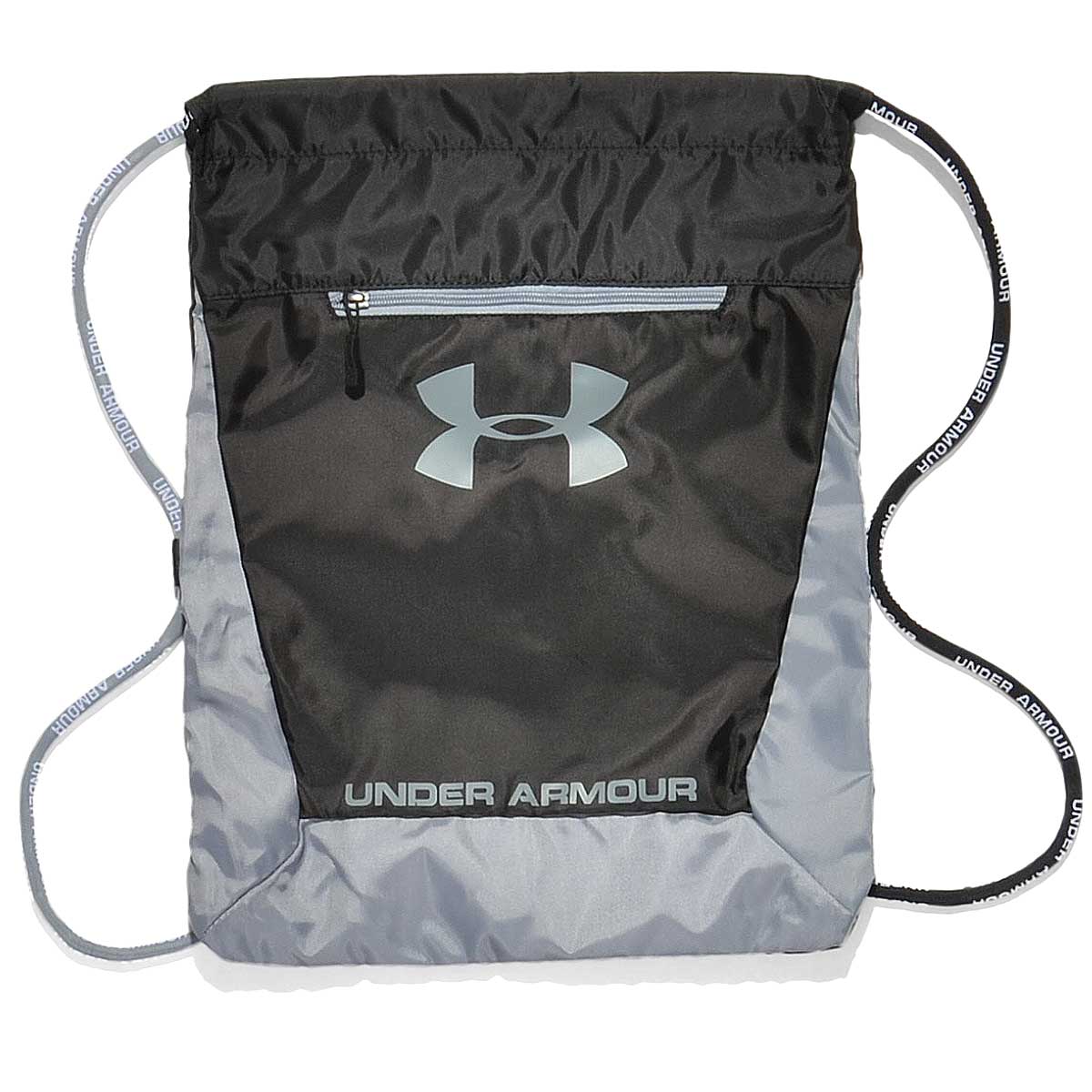 Custom personalized nylon drawstring backpack bags training sports gymsack with front zipper pocket