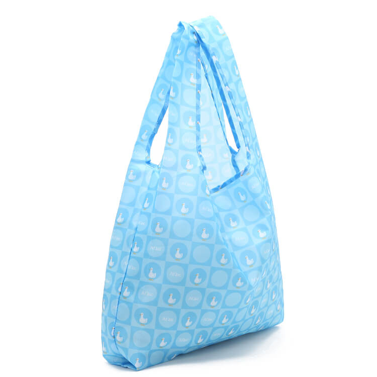 Custom Nylon Foldable Grocery Bags Eco-friendly Ripstop Nylon Pouch Reusable Folding Polyester Shopping Bag