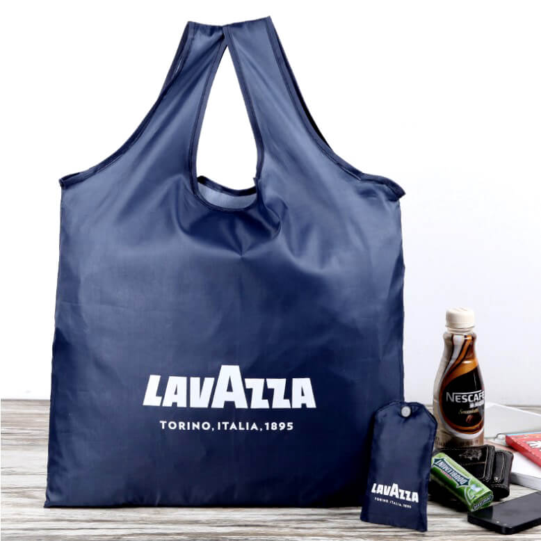 New fashion reusable easy carry tote custom folding shopping polyester bag