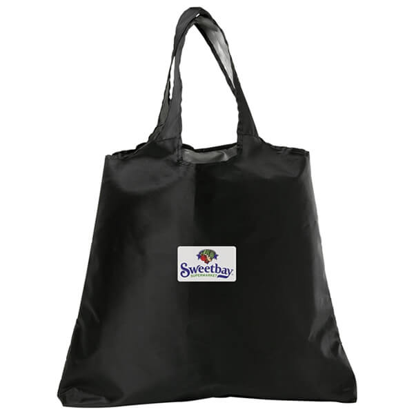 RPET reusable recycled polyester tote t-shirt shape foldable grocery shopping bag