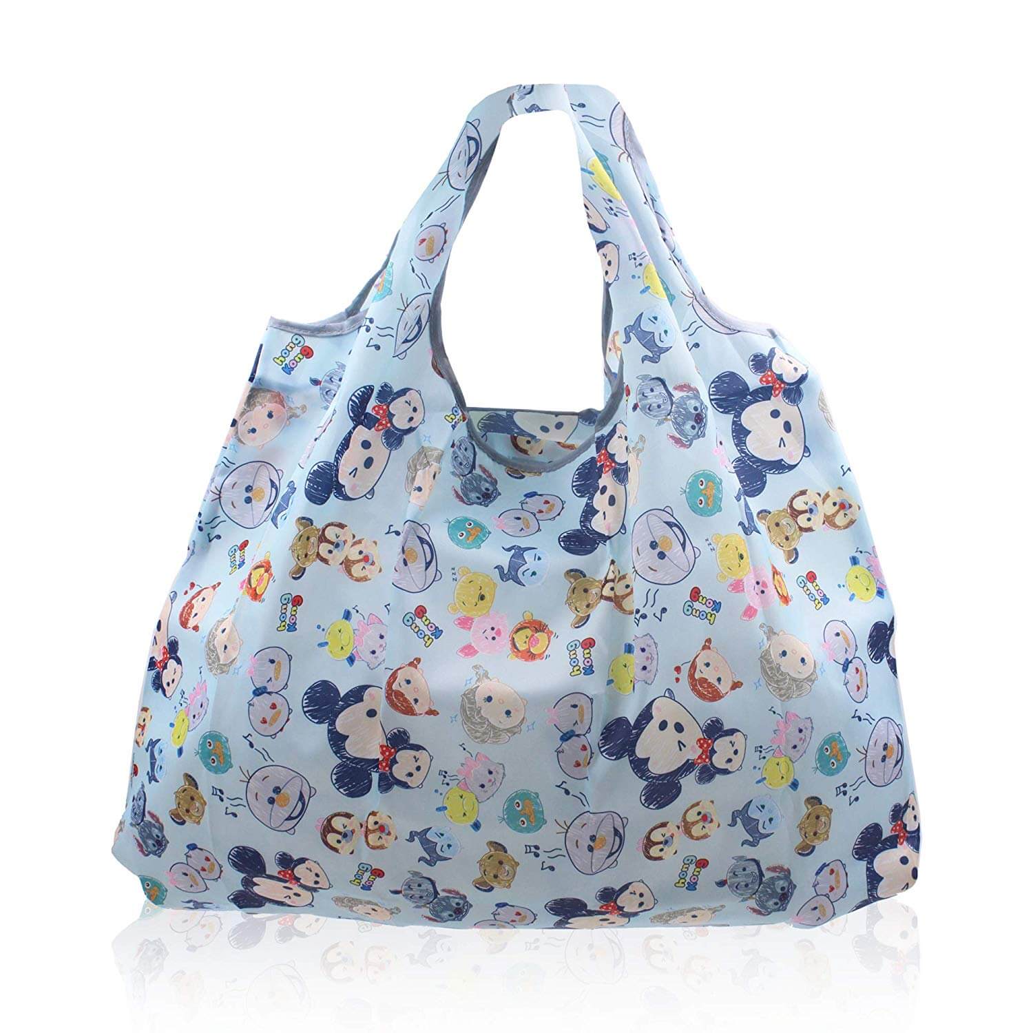 190T folding tote grocery Pouch RPET polyester t shirt foldable shopping bag with Logo Printing for supermarket